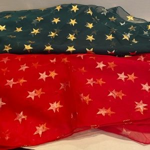 NWOT Set of 2 Scarves with Gold Stars